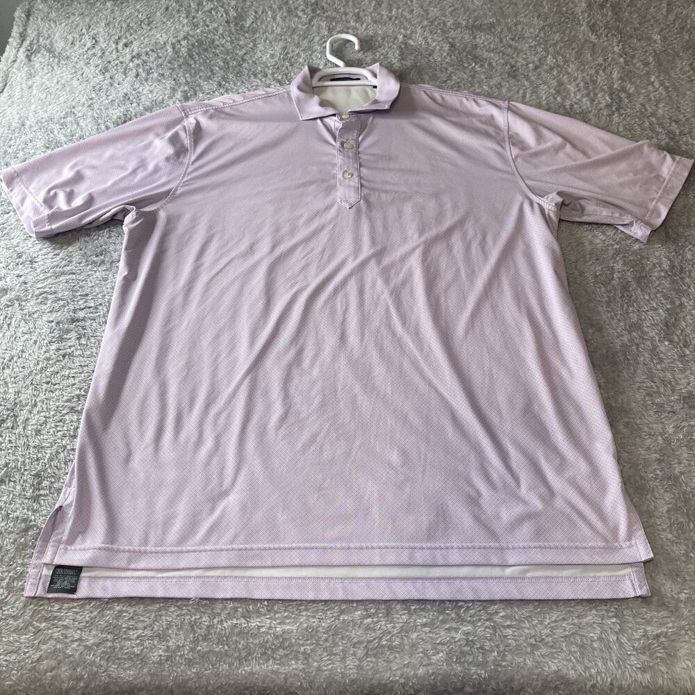 Turtleson Polo Golf Shirt Mens Purple With Geo Design Short Sleeve Men's XL. - Picture 2 of 7